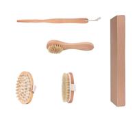 LIFKICH Ensemble de 4 Pièces Brosses de Bain en Bois Maison, Outils de Pratiques Qui Nettoient les Zones Difficiles D'accès et Éliminent L'excès de Sébum Usage Quotidien