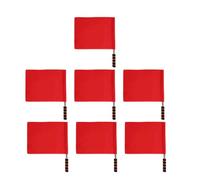 LIFKICH Ensemble de 7 Drapeaux Arbitre de Compétition Rouge en Acier Inoxydable Poignée en Éponge pour Activités Sportives Scolaires et Événements Communautaires