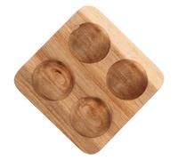 LIFKICH Étagère à Œufs en Bois d'Acacia 4 Divisions Support Solide pour Rangement Œufs Cuisine et Réfrigérateur Plateau Marron