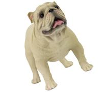 LIFKICH Figurine Chien Miniature Décorative Plastique Beige Modèle Animaux pour Bureau et Jardin Ornement Chien Mignon pour Décoration Intérieure