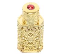 LIFKICH Flacon D'aromathérapie 3ml en Alliage et Verre Or, Design Vintage Ajouré Élégant, Portable pour Voyage et Usage DIY Parfum Recharge