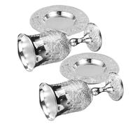 LIFKICH Gobelets Élégants 2 Ensembles pour Shabbat et Pâque Ensemble de Coupes Rituelles en Alliage de Zinc Argenté Adaptés aux Cérémonies Juives et Présents Solide