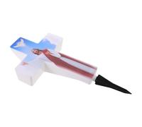 LIFKICH Lampe Solaire Croix LED Étanche pour Cimetière, Lumière Commémorative Extérieure pour Tombe, Décoration Funéraire Jardin Éclairage Automatique Nocturne, Symbole Religieux Solaire