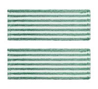LIFKICH Lingettes de Rechange Lavables et Réutilisables Lot de 2 en Coussinets Absorbants Vert Foncé, Nettoyage Humide et Sec pour Balai Plat pour Sols Parquet