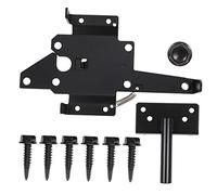 LIFKICH Loquet de Portillon Jardin Acier Inoxydable Noir Charnière Robuste avec Fermeture pour Portes et à Battants Intérieur et Extérieur Kit avec Vis de Montage Clôtures et Portes