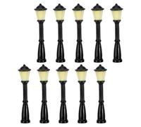 LIFKICH Lot de 10 Lampadaires Miniatures en Résine, Mini Lampes D’éclairage Paysager pour Micro-paysages et Jardins Féeriques, Poteaux D’éclairage Décoratifs pour Dioramas et