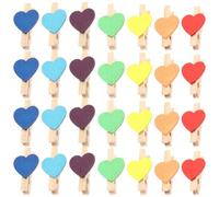 LIFKICH Lot de 100 Mini Pinces à Linge en Bois de Cœur Petites Pinces à Linge Décoratives pour Photos Bricolage et Décoration Intérieure Clips Photo Polyvalents pour Projets Créatifs
