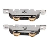 LIFKICH Lot de 2 Roulettes pour Porte Coulissante en Acier Inoxydable 77 Type Double Poulie en Cuivre Quincaillerie de Remplacement pour Porte-Fenêtre et Porte de Placard en Verre
