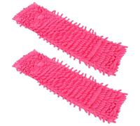 LIFKICH Lot de 2 Têtes de Vadrouille en Chenille Rouge Absorption d'eau pour Nettoyage la Maison, Accessoires Pratiques et Économiseurs D'espace