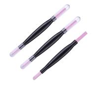 LIFKICH Lot de 3 Stylos à Ongles Double-face en Plastique Pp pour Manucure et Pédicure Professionnelle, Bâtonnet Exfoliant Pratique et Portable pour Cuticules et Extensions D’ongles