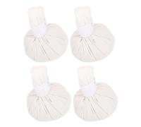 LIFKICH Lot de 4 Balles de Massage Thaïlandaises Portables en Tissu Coton Blanc, Compresses Chaudes Aromatiques à Base de Plantes pour Moxibustion et Relaxation Musculaire, Outil
