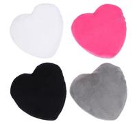 LIFKICH Lot de 4 Houppettes Forme Cœur pour Maquillage Visage et Corps, Coton Pur Sangle Pratique, Couleurs Variées, Coussin Doux pour Poudre Sèche, Adaptées à Usage Régulier