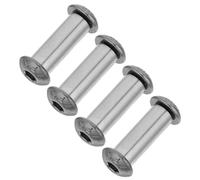 LIFKICH Lot de 4 Rivets Métalliques pour Manche de Couteau en Alliage Noir, Vis de Fixation Ronde 8-5 Mm, Écrous à Riveter Résistants pour Réparation et Fabrication de Poignées,