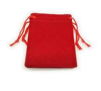 LIFKICH Lot de 50 Pochettes à Cordon en Peluche Rouge 5 X 7 Cm pour Rangement Bijoux, Paquet Présents et Sachets Emballage Noël, Paquet à Cordon Pratiques pour Fêtes, Mariages et Voyages