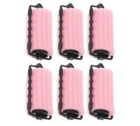 LIFKICH Lot de 6 Bigoudis en Éponge Douce Rose, Diamètre 4 Cm, sans Chaleur, Respectueux des Cheveux, pour Boucles Naturelles, Adaptés Cheveux Longs et Courts, Outil Coiffure Nuit Beauté