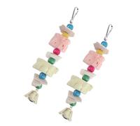 LIFKICH Mâcher pour Oiseaux Petits et Hamsters en Os de Seiche et Bois de Poivre, Pack de 2 Pièces, Suspendu Fonction Tonique au Calcium pour Perroquets Couleur Couleur Aléatoire