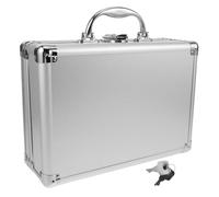 LIFKICH Mallette de Transport Multifonction en Alliage D’Aluminium Petite Taille Boîte de Rangement Métallique avec Serrure Rembourrage Triple Couche en Mousse Étui Antichoc pour