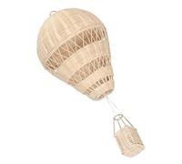 LIFKICH Montgolfière Rotin Tissé Suspendue avec Lumière Ambiance Décoration Murale Naturelle pour Chambre Garçon Fille Accessoire Photo et Fête