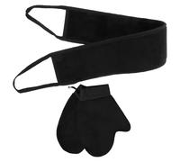 LIFKICH Moufles Exfoliants Peau en Pe Film et Flocage, Ensemble 1 Set Noir Doux et Respectueux, Bain et Usage Quotidien