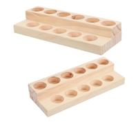 LIFKICH Organisateur de Rangement en Bois Évite la Chute des Bouteilles pour Bureau et Comptoir 2 Pièces, Étagère Double Couche Multifonctionnelle pour Huiles Essentielles