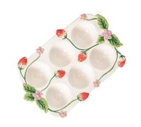 LIFKICH Organisateur d'Œufs Empilable en Céramique Colorée 6 Compartiments, Support pour Réfrigérateur, Accessoire Cuisine pour Rangement et Présentation d'Œufs