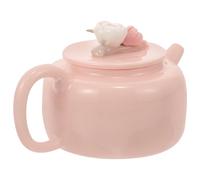 LIFKICH Outil de Service du Thé en Céramique Forme Fleur Rose, Théière Simple et Résistante Chaleur, pour Salon de Thé
