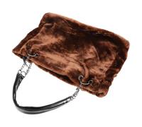 LIFKICH Paquet Bandoulière en Peluche Marron Capacité pour Femmes | Polyester Confortable, Cabas Souple, Format Pratique pour Étudier et Sortir