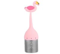 LIFKICH Passoire à Thé en Acier Inoxydable Filtre à Mailles Fines Infuseur à Thé Réutilisable en Silicone Accessoire Pratique Usage Domestique et Présent Flamant Rose