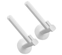 LIFKICH Patère Adhésive Blanche Forte Crochet Réglable en Ps, Lot de 2 pour Fixation Rideaux sans Perçage, pour Salle de Bain et Rangement Minimaliste