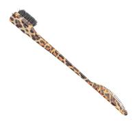 LIFKICH Pinceau Cosmétique de Voyage Double Tête Brosse à Sourcils en Plastique Multifonctionnel et Peigne pour Coiffage Pratique et Design Léopard