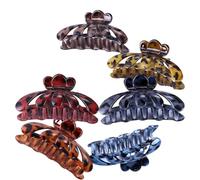 LIFKICH Pinces à Cheveux Facile à Transporter Lot de 6 en Résine Élégantes Motif Panthère Décoration Capillaire pour Femmes pour Occasions Importantes et Voyages