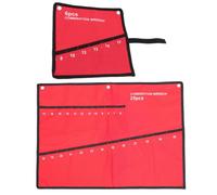 LIFKICH Pochettes pour Clés à Outils Enroulables en Toile Canvas Rouge, Léger et Résistant, Compartiments Multiples, pour Bricolage et Organisation D'outils, Lot de 2 Pièces