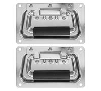 LIFKICH Poignée Encastrée à Ressort pour Boîtier D’Enceinte, Poignée de Transport pour Haut-Parleur, Métal et Plastique, Argenté, Entraxes 69mm et 117mm, pour Caisses D’Enceintes