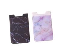 LIFKICH Porte-Cartes Téléphone Adhésif, 2Pcs Pochette Dos Rose | Support Carte de Crédit Autoadhésif, Fixation Solide sans Résidu, Réutilisable, Design Marbre Élégant