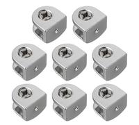 LIFKICH Porte-verre en alliage de zinc 8 pièces, pinces à verre ajustables 6-8 mm, support d’étagère en verre avec vis de réglage, pour salle de bain et vitrine