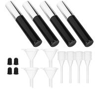 LIFKICH Set de Maquillage Compact 4 Flacons Eyeliner Noirs 10ml avec 4 Entonnoirs et 4 Pipettes de Transfert en Plastique pour Voyage et DIY