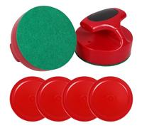 LIFKICH Set de Pousseurs et Palets de Hockey Glace Accessoires de Remplacement Pratiques en Abs Rouge pour Table de Hockey, pour Soirée Jeux Entre Amis