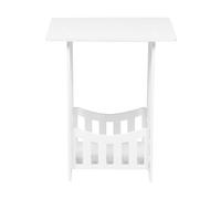 LIFKICH Table d'Appoint Mini Ronde Blanche en Bois pour Chambre et Salon Petite Table de Chevet Multifonction Meuble d'Intérieur Compact et Décoratif pour Espace Réduit