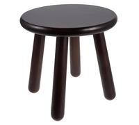 LIFKICH Tabouret Rond en Bois Marron Structure Lisse et Support Robuste, Siège Quatre Pieds Polyvalent Cuisine et Salle de Bain Style Rustique Classique