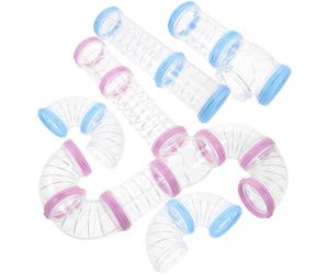 LIFKICH Tunnel pour Hamster en Plastique connectable, Accessoires pour Petites bêtes, 2 Sets pour Cage d'animaux et des habitudes