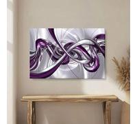 LIFKNVN Affiche murale sur toile, art mural violet, tableau abstrait moderne argenté, impression sur toile XXL pour salon (20 x 30 cm/cadre intérieur)