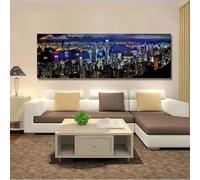 LIFKNVN Affiches et impressions de paysage, art mural, peinture sur toile, scène nocturne urbaine, œuvre d'art pour salon, images décoratives, 30 x 90 cm, sans cadre