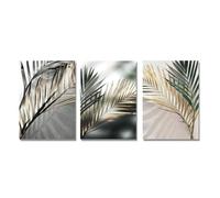 LIFKNVN Affiches et impressions modernes, plantes noires et dorées, feuilles de palmier, peintures sur toile, art mural simple, décoration de salon, 30 x 40 cm, sans cadre