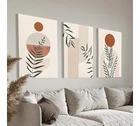 LIFKNVN Affiches et impressions murales modernes style bohème géométrique, motif forêt, feuilles géométriques minimalistes, pour salon, 60 x 90 cm, sans cadre