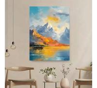 LIFKNVN Décoration murale moderne et épurée pour l'entrée : tableaux représentant des levers de soleil printaniers et automnaux, affiches et impressions pour salon ou bureau (80 x 120 cm/sans cadre)