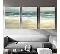 LIFKNVN Lot de 3 affiches imprimées sur toile représentant un paysage marin abstrait, style rétro, décoration murale moderne pour salon, 70 x 100 cm, sans cadre