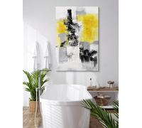 LIFKNVN Peinture murale abstraite jaune et gris, affiches et impressions en noir et blanc, pour chambre à coucher, salon, cuisine, 50 x 70 cm, sans cadre