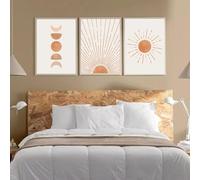 LIFKNVN Peinture murale abstraite style bohème du milieu du siècle, soleil et lune, affiches et impressions nordiques, images murales, décoration de salon moderne, 30 x 40 cm, sans cadre