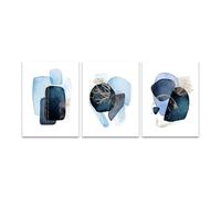LIFKNVN Peinture murale géométrique abstraite bleu marine, impression sur toile moderne, affiche, images, œuvre d'art pour salon, décoration d'intérieur, 60 x 90 cm, sans cadre