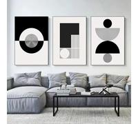 LIFKNVN Peinture sur toile abstraite moderne aux formes géométriques, affiche en noir et blanc, décoration murale pour salon, maison, 30 x 40 cm, sans cadre